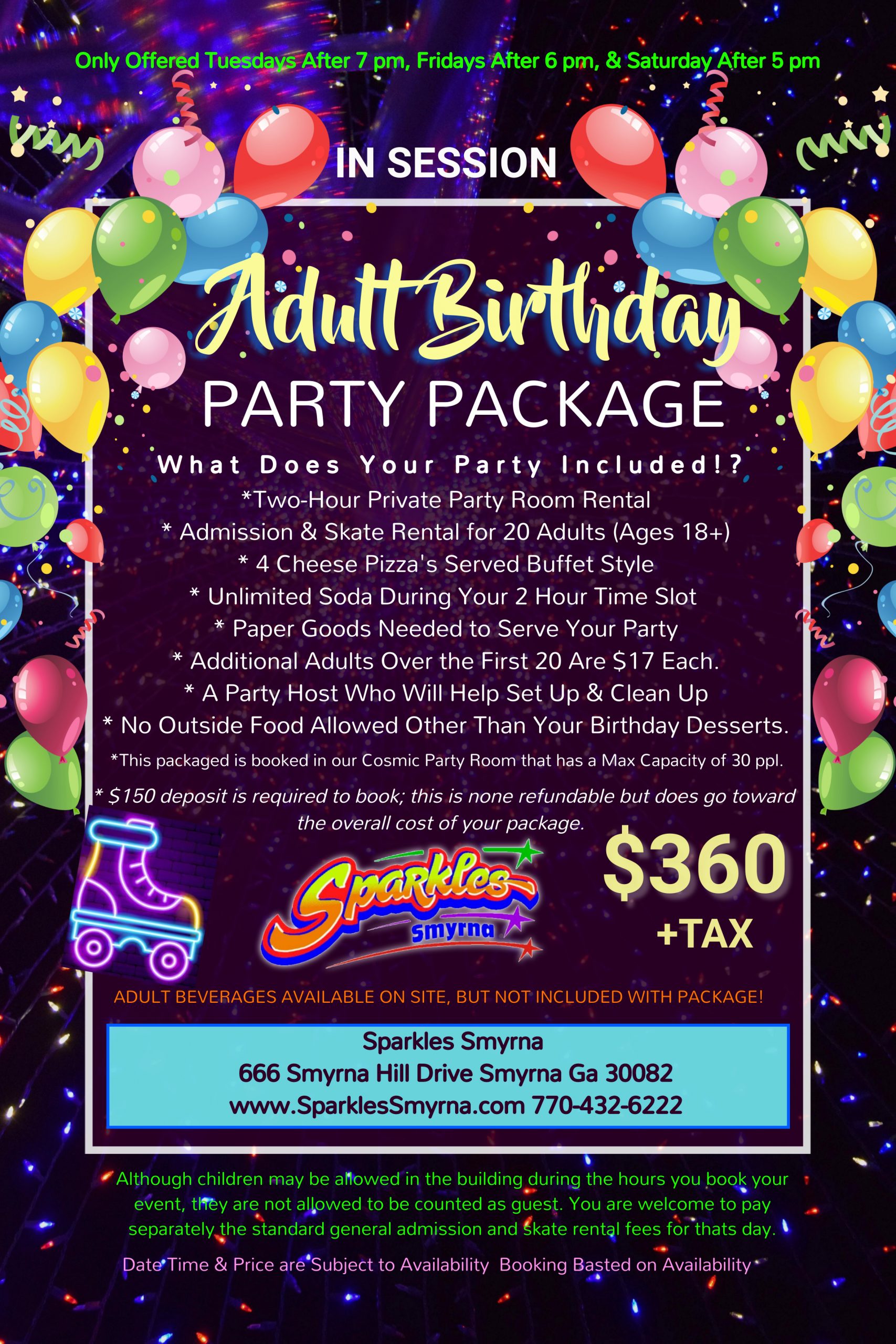 Adult Birthday Party Package